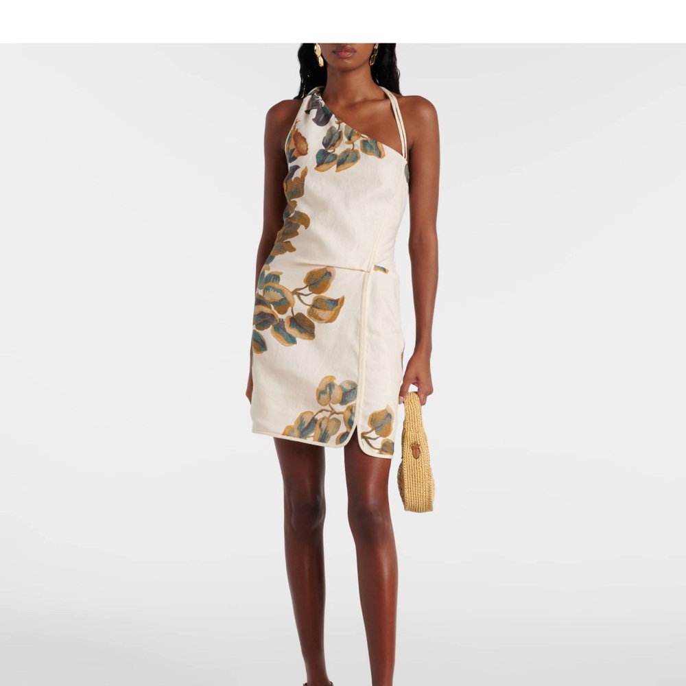 SIR the Label Floral Mini Dress - Cream and Blue - Picture 2 of 9